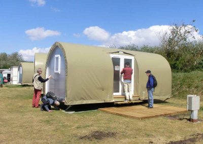 If it's got wheels, it's a caravan. If not it's a camping pod.